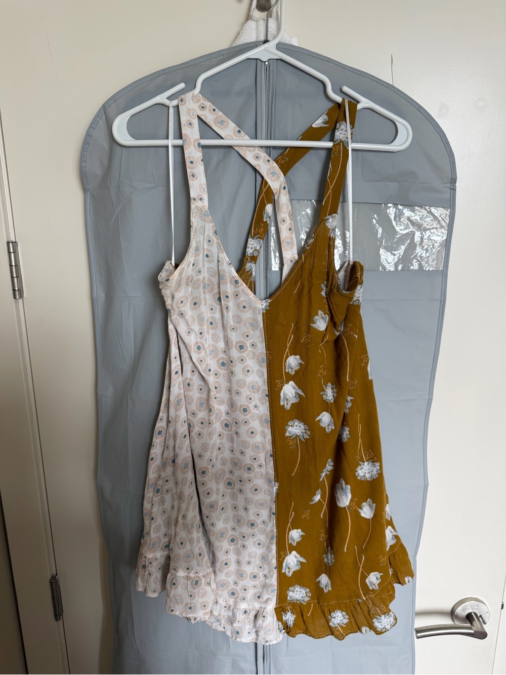 Women’s Free People Floral Mix-Panel Sundress - Mustard & Cream